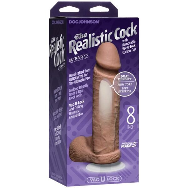 Realistic Dildo Dual Density 8 Caramel - Imagen 2