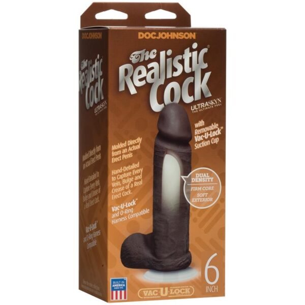 Realistic Dual Density Dildo 6 Chocolate - Imagen 3