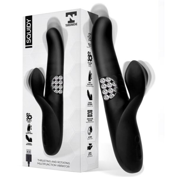 Squidy Vibrador Función de Movimiento Up and Down y Bolas Rotadoras USB Silicona