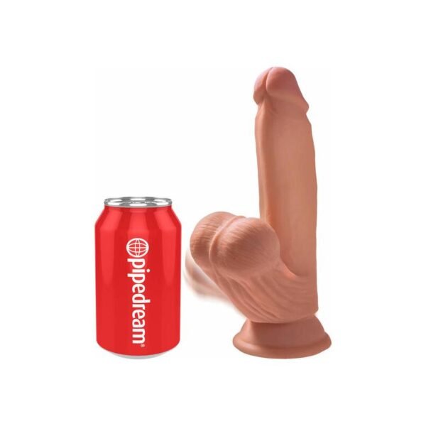 Dildo Triple Densidad Testículos Oscilantes 7 Caramelo - Imagen 2