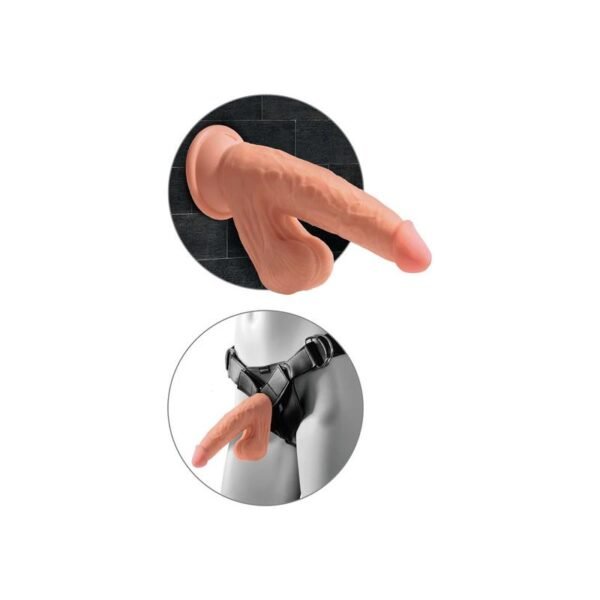 Dildo Triple Densidad Testículos Oscilantes 7 Caramelo - Imagen 4