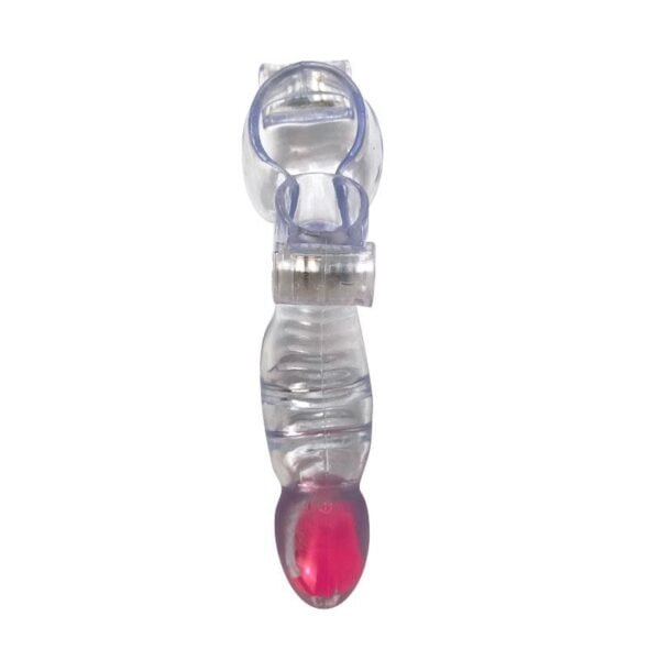 Funda para el Pene y Testículos 3 Balas Vibradoras Transparente - Imagen 4